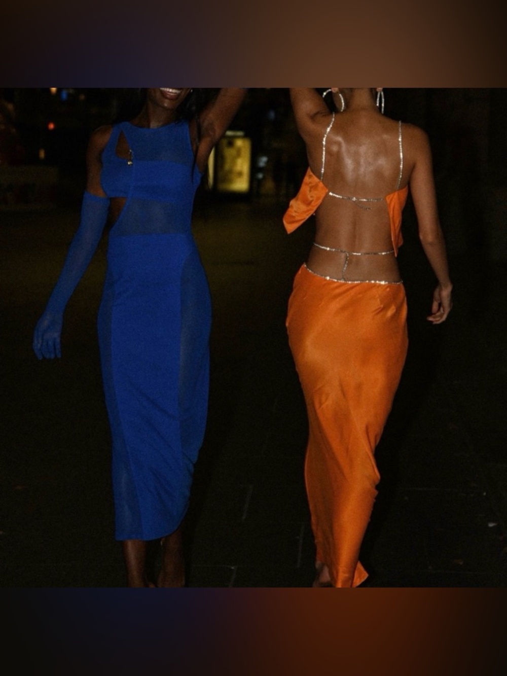 New Meshki Dayana Satin Diamante Skirt Set Mandarin Orange – Size Small - Picture 3 of 16